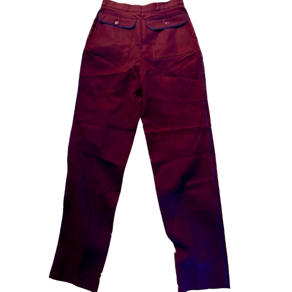 Vintage Mondi burgundy pant w side tuxedo stripe